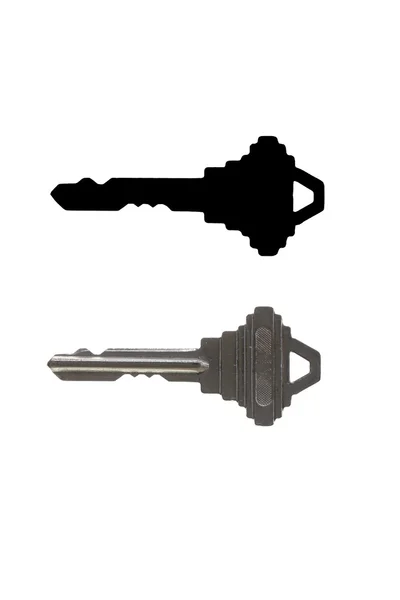 Keys and silhouette format isolated. — Stock Photo, Image