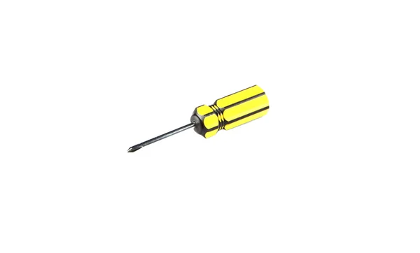 Yellow tool of screwdriver isolated. — Stock Photo, Image