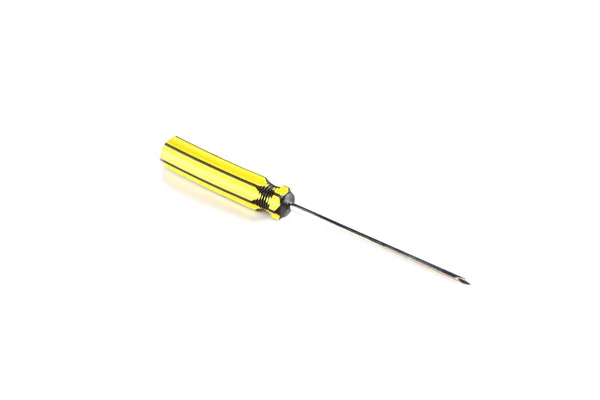 Yellow tool of screwdriver isolated. — Stock Photo, Image