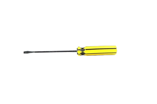Yellow tool of screwdriver isolated. — Stock Photo, Image