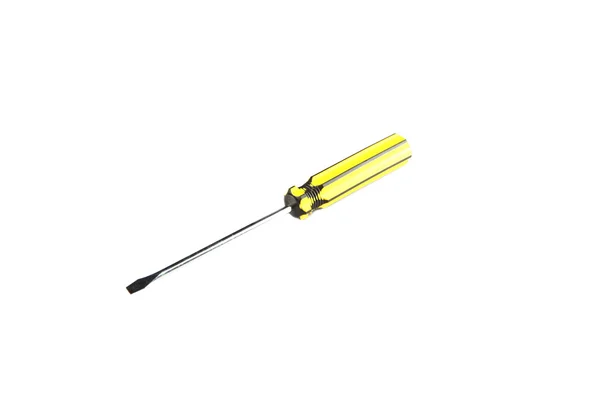 Yellow tool of screwdriver isolated. — Stock Photo, Image
