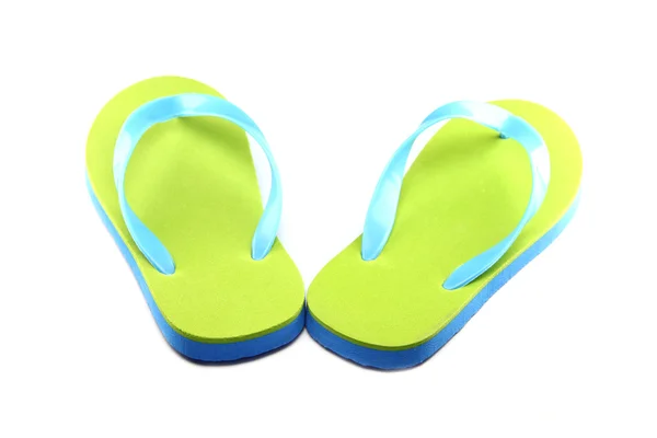 Green light slippers isolated. — Stock Photo, Image