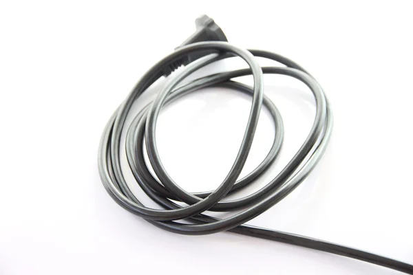 Black cable of computer equipment isolated. — Stock Photo, Image