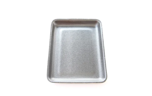 Black empty food tray or foam food container isolated. — Stock Photo, Image