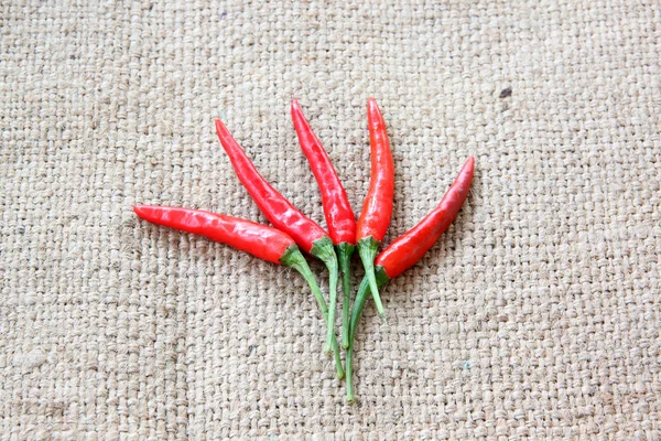 Vegetable of paprika on sackcloth. — Stock Photo, Image