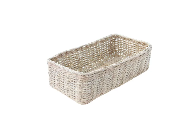 Empty wicker basket isolated. — Stock Photo, Image