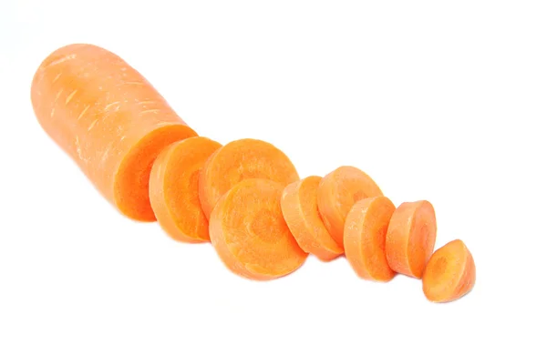 Sliced carrot of isolated on white. — Stock Photo, Image