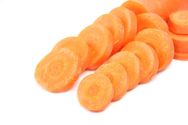 Sliced carrot of isolated on white. — Stock Photo, Image