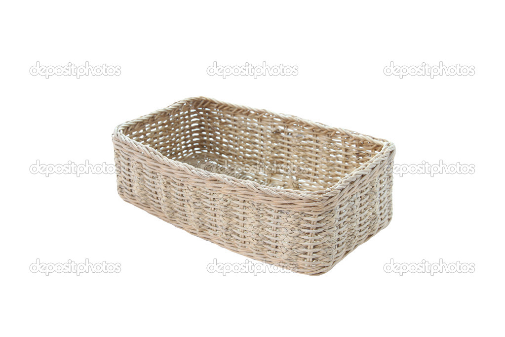 empty wicker basket isolated.