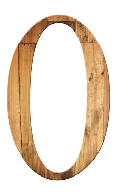 yazı tipini numarası sıfır ile ahşap dokulu.