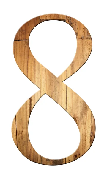 Font of number eight with textured wooden. — Stock Photo, Image