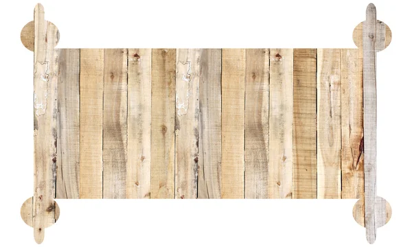Superficie di legno in stile banner isolato . — Foto Stock
