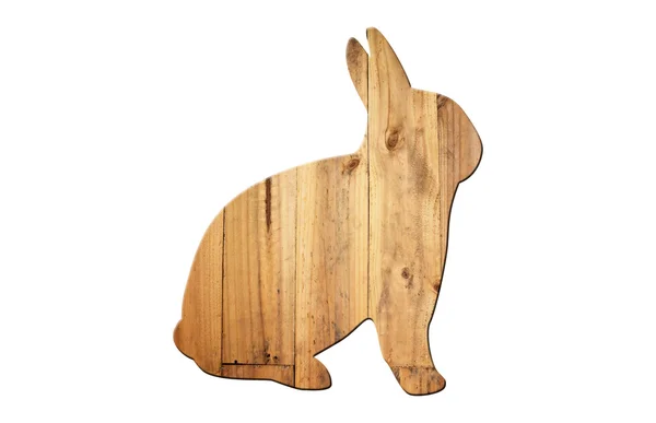 La forme du lapin sur la surface de vieux bois . — Photo