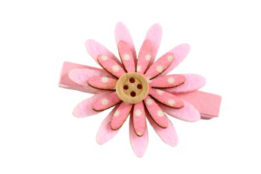 beyaz izole yapay çiçek toka pembe.