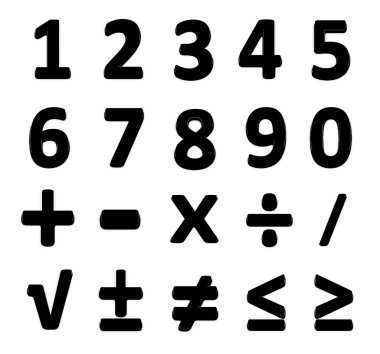 siyah toplama numaraları izole.