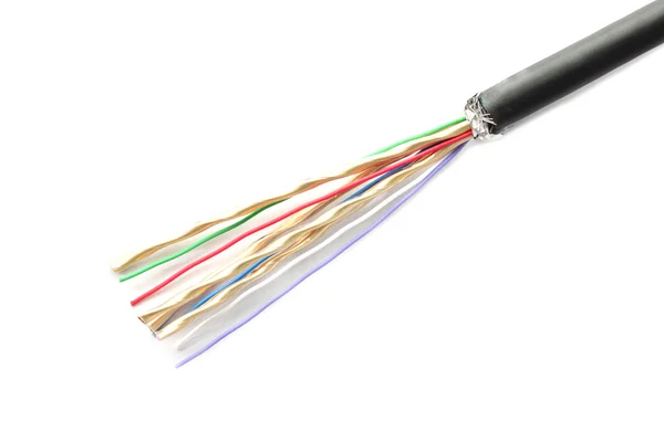 Open kabel isolator van afgeschermde geïsoleerd op wit. — Stockfoto