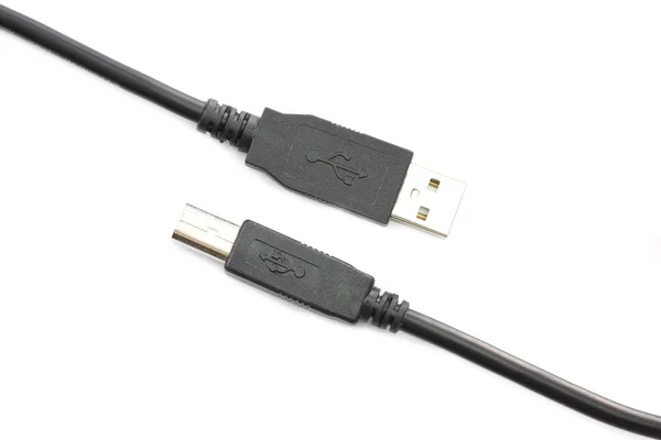 Black USB Plug isolated on white background. Royalty Free Stock Photos