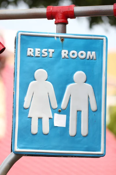 Label Blue Bathroom. — Stock Photo, Image