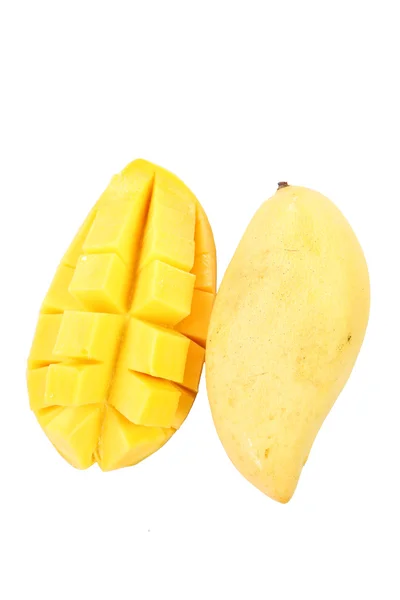 Fresh ripe mango to slice of isolated. — Stock Photo, Image