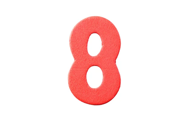 Numbers of wood painted in colorful on white. — Stock Photo, Image