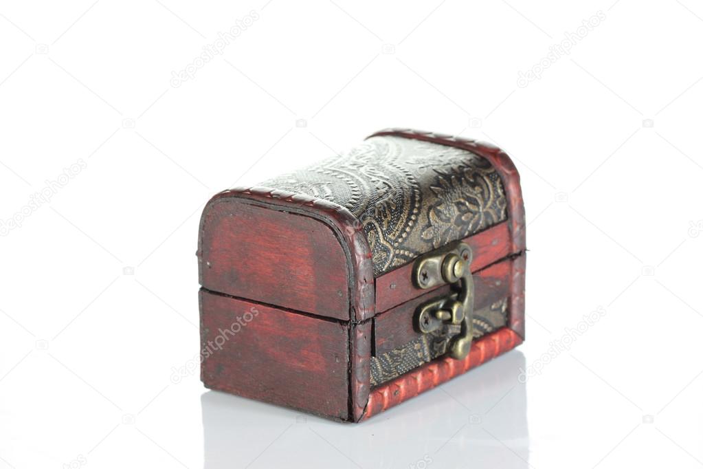 Traditional of wooden box isolated.