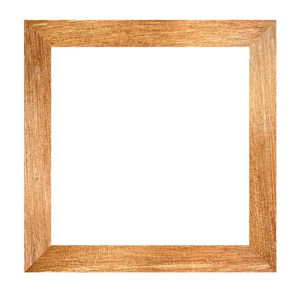 Bruin houten frame geïsoleerd. — Stockfoto
