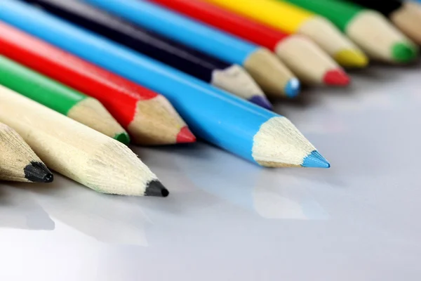 Several colored of crayon is arranged on white. — Stock Photo, Image