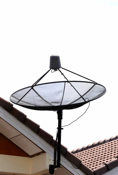 Zwarte schotelantenne. — Stockfoto