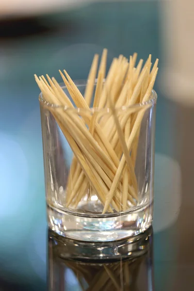 Toothpick in glass. — Stock Photo, Image