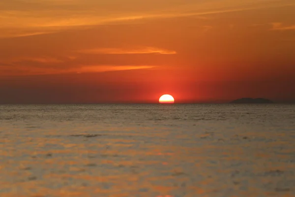 Sunset Sea Landscape Sea Evening Bright Sky Twilight Time — Stockfoto