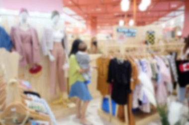 Arkaplan konseptinizde tasarım için mağazanın iç fonu soyut bulanık ya da odaksız alışveriş merkezi.