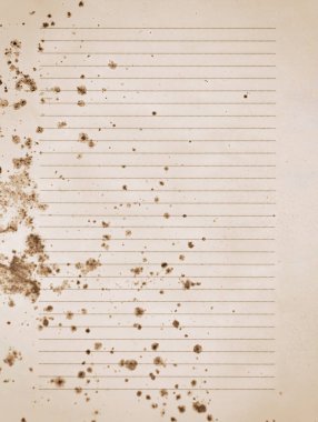 Çalışma arka planınızda tasarım için boş ve küflü olan eski defter kağıdı.