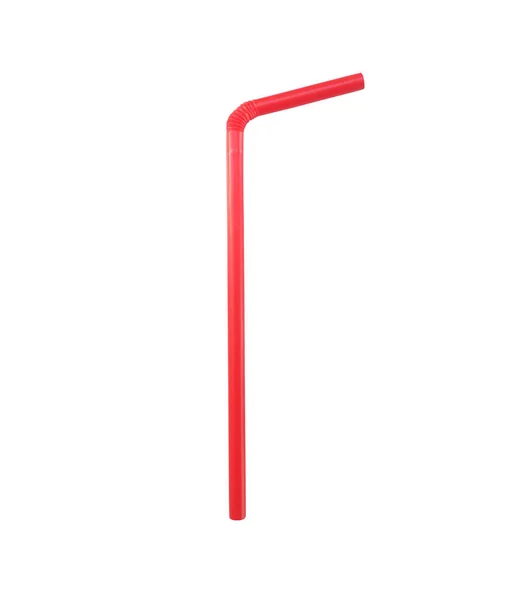 Red Drinking Straw Isolated White Background Have Clipping Paths — Stock Photo, Image