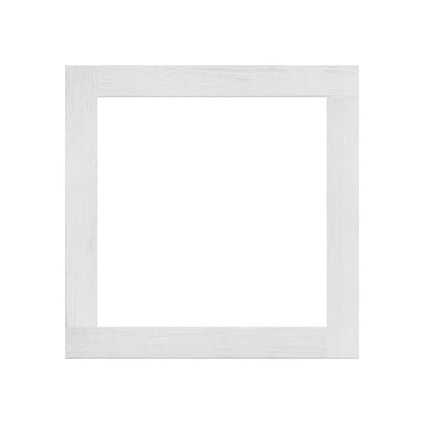 Wit Houten Frame Afbeelding Geïsoleerd Witte Achtergrond Voor Design Werk — Stockfoto