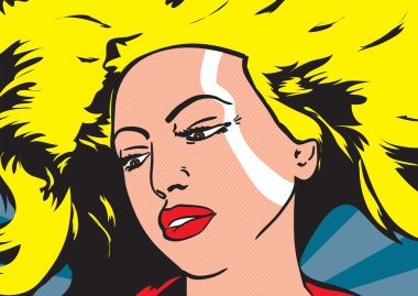 Pop art illüstrasyon kadın