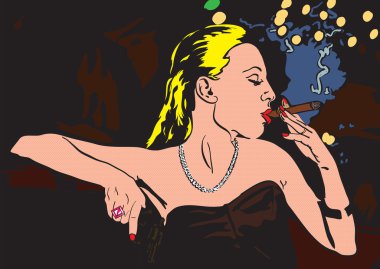 Pop art illüstrasyon kadın