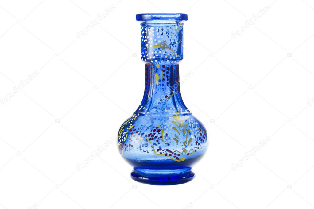 Blue flower vase on a white background