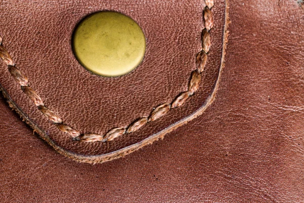 Texture of brown leather purse in high definition — Stock Photo, Image