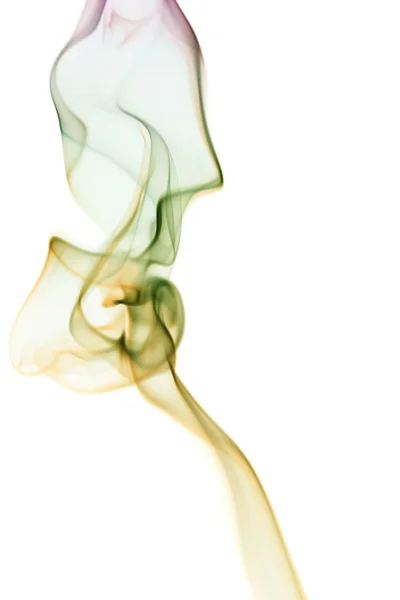 Fumo vorticoso dall'incenso su uno sfondo omogeneo — Foto Stock