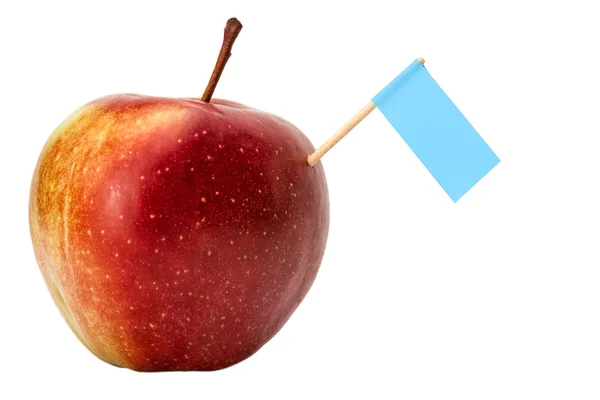 Fresh apple with a sign — Stock Photo, Image
