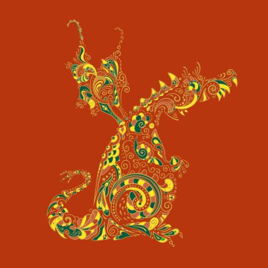 süslü vektör dragon arka plan