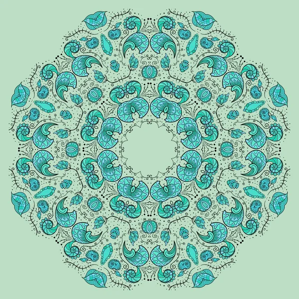 Marco ornamental floral redondo, ilustración vectorial — Archivo Imágenes Vectoriales