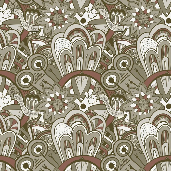 Nahtlose abstrakte handgezeichnete Muster, Steampunk-Hintergrund — Stockvektor