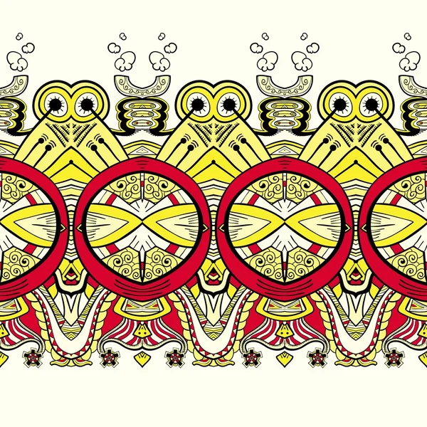 Horizontales Steampunk-Ornament aus Spitze, ornamentales geometrisches Muster — Stockvektor