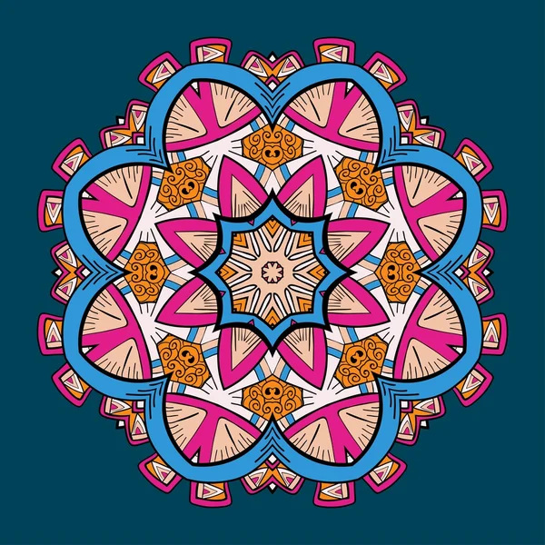 Círculo de rendas ornamento steampunk, redondo padrão geométrico ornamental — Vetor de Stock