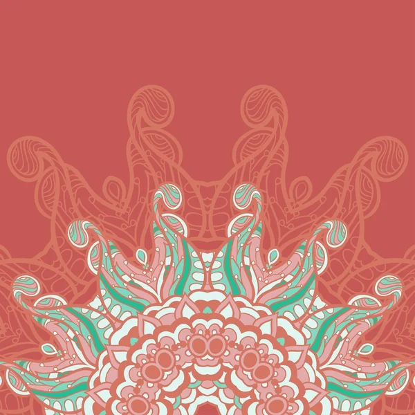 Adorno del círculo, encaje redondo ornamental — Vector de stock