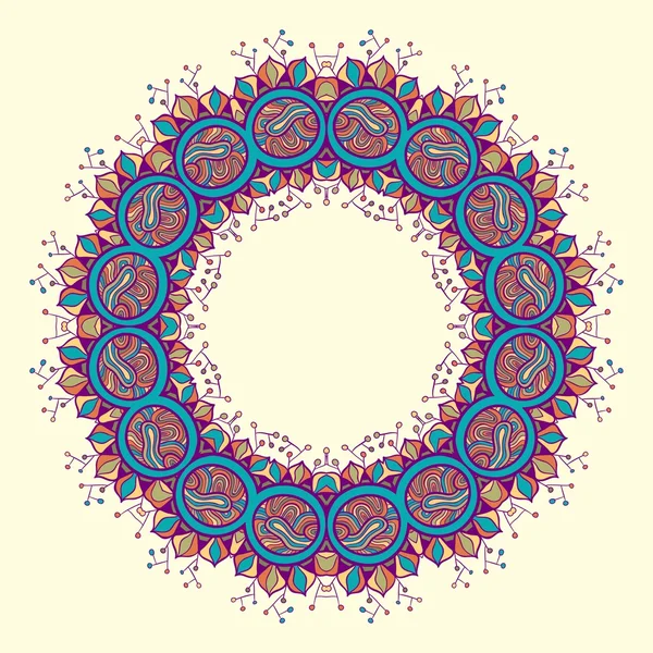 Circle ornament, ornamental round lace — Stock Vector
