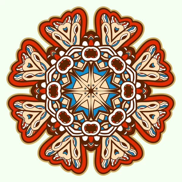 Encaje redondo ornamental. Azteca . — Archivo Imágenes Vectoriales