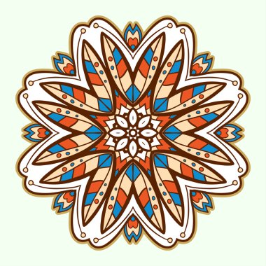 Ornamental round lace. Aztec. clipart