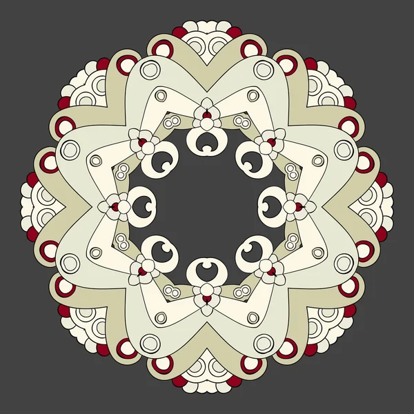 Patrón de encaje ornamental. Círculo . — Archivo Imágenes Vectoriales